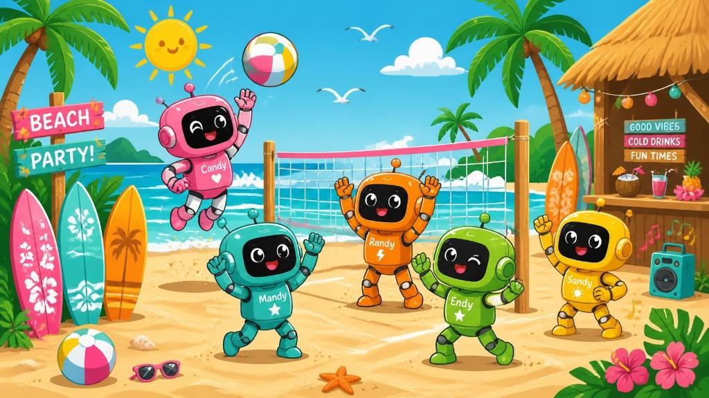 AI ekibi plajda voleybol oynuyor